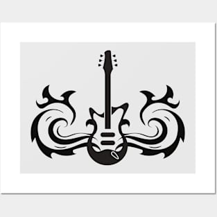 Guitar Tattoo Art Design Posters and Art